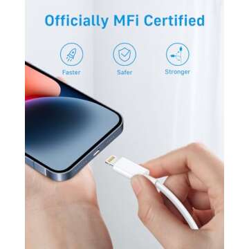 i Phone Charger 10Ft Fast Charging【MFi-Certified】 3-Pack 20W PD Fast Charger with 6Ft Fast Charging Cable, Type C Fast Charging Block & Fast Charger Cord for IP 14/13/12/11, i Pad & More