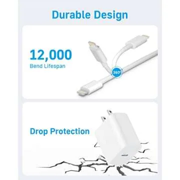 i Phone Fast Charger 10Ft Cord 【MFi-Certified】