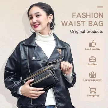 Miss Fong Leather Fanny Packs for Women, Small Crossbody Bags for Mom, Mini Diaper Belt Bag for Wome...