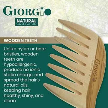 Giorgio GIONAT8 Wooden Comb for Effortless Detangling