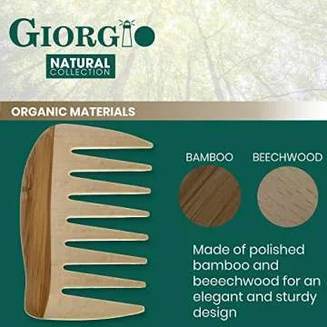 Giorgio GIONAT8 Wooden Comb for Effortless Detangling