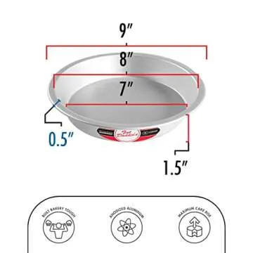 Fat Daddio's Premium 9-Inch Anodized Aluminum Pie Pan for Bakers