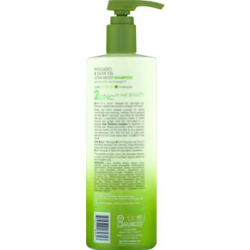GIOVANNI 2chic Ultra-Moist Shampoo - Avocado & Olive Oil, Creamy Hydration Formula, Enriched with Aloe Vera, Shea Butter, Botanical Extracts, No Parabens, Color Safe - 24 oz