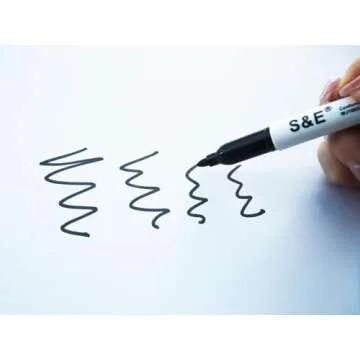 S & E 96 Pcs Dry Erase Markers - Black Low-Odor Ink