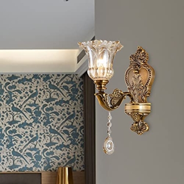 LITFAD Vintage Floral Wall Sconce | Elegant Decor Lighting