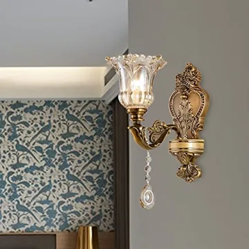 LITFAD Vintage Floral Wall Sconce | Elegant Decor Lighting