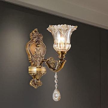 LITFAD Vintage Floral Wall Sconce | Elegant Decor Lighting
