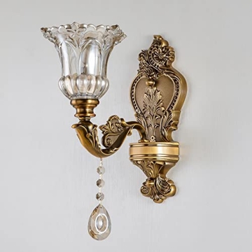 LITFAD Vintage Floral Wall Sconce | Elegant Decor Lighting
