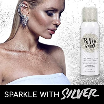 Punky Glitter Spray for Hair & Body - 3.5 oz Silver