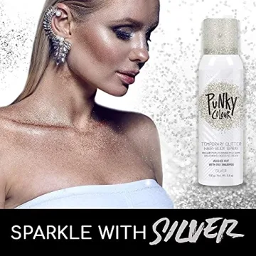 Punky Glitter Spray for Hair & Body - 3.5 oz Silver