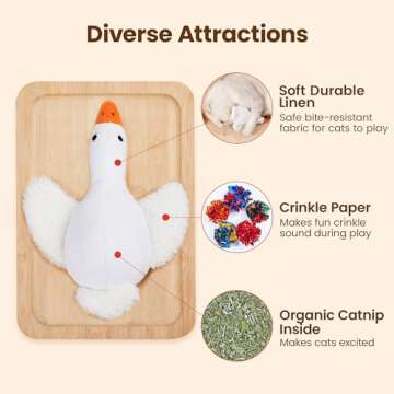 Potaroma Birds Cat Toys, 2 Pack Catnip Toys Soft Durable, Crinkle Sound Kicker Toys for Interactive ...