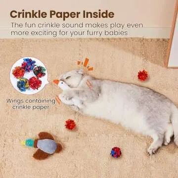 Potaroma Birds Cat Toys, 2 Pack Catnip Toys Soft Durable, Crinkle Sound Kicker Toys for Interactive Indoor Kitten Exercise 6.5 Inches for All Breeds