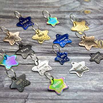 Personalized Dog Tag with 5 Lines of Custom Deep Engraved Durable Stainless Steel Pet ID Name Tag De...