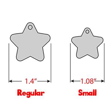 Personalized Dog Tag with 5 Lines of Custom Deep Engraved Durable Stainless Steel Pet ID Name Tag Designer Small Size Star