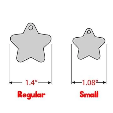 Personalized Dog Tag with 5 Lines of Custom Deep Engraved Durable Stainless Steel Pet ID Name Tag Designer Small Size Star