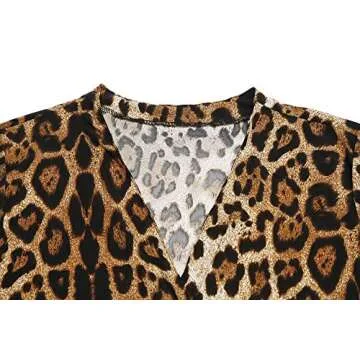 Shirt Cardigan for Women Printed Cardigan Leopard Coat Long Sleeve Open Front Cardigan Top w Pockets Brown