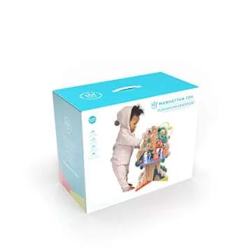 Manhattan Toy Playground Adventure Wooden Toddler Activity Center with Gliders, Abacus Track, Spinners, Spring Toys and Bead Runs