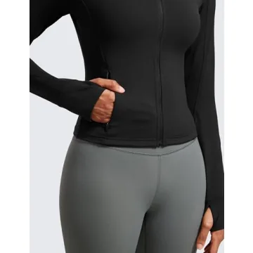CRZ YOGA Cropped Zip-Up Jacket for Women - Stylish Comfort