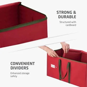 ZOBER Christmas Ornament Storage Box - Durable & Organized