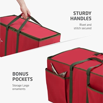 ZOBER Christmas Ornament Storage Box - Durable & Organized