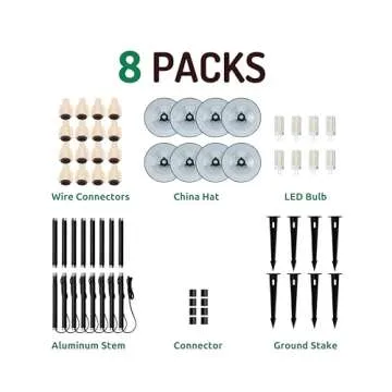 Lumina Lighting® 4W Landscape Lighting 12V Landscape Lights Low Voltage Landscape Path Lights Warm White Waterproof Outdoor Replaceable G4 LED Bulb for Garden Pathway Lawn Yard (Black) (8-Pack)