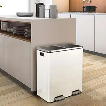 Stylish 60L Dual Trash Can for Kitchen Waste Management