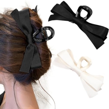 Chic Satin Bow Hair Claw Clip for Women Girls