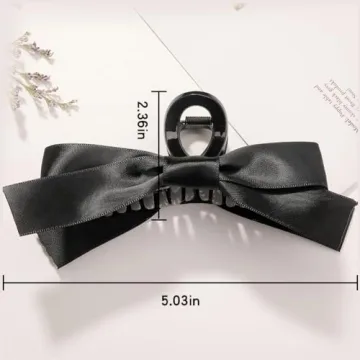 Chic Satin Bow Hair Claw Clip for Women Girls