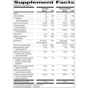 Emergen-C Energy+, With B Vitamins, Vitamin C And Natural Caffeine From Green Tea(Blueberry Acai Flavor) Dietary Supplement Drink Mix, 0.33 Ounce Powder Packets(Pack of 18)