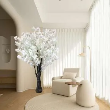 Stunning White Artificial Cherry Blossom Tree for Home Decor