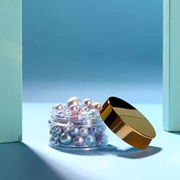 SATINIOR 24 Clear Plastic Round Storage Jars with Lids