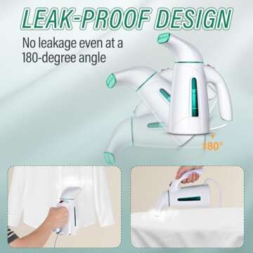 OGHom Steamer for Clothes,Portable Handheld Travel Steamer,300ml Large Capacity,950W,30 Second Fast Heat Up Garment Steamer (Turquoise)