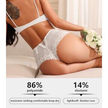CULAYII Bikini Underwear for Women Boy Shorts Underwear for Women Lace Cross Straps Panties for Wome...