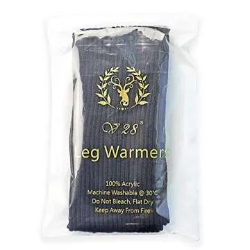 *daisysboutique* Retro Women 80s Adult Ribbed Knitted Leg Warmers Crochet Long Boot Socks for Party Dance Sports Yoga (One Size, Black)