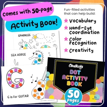 Chalkola Kids Washable Dot Markers 10 Shimmer Colors