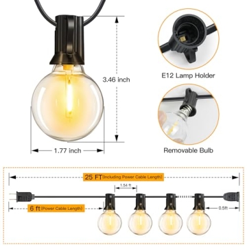 Ollny 25FT Outdoor String Lights for All Occasions