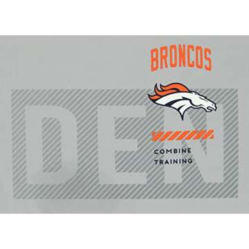 New Era NFL Men's Drill Performance Cool Grey Pullover Hoodie, Pro Football Sweatshirt, Denver Broncos, X-Large