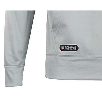 New Era NFL Men's Drill Performance Cool Grey Pullover Hoodie, Pro Football Sweatshirt, Denver Broncos, X-Large