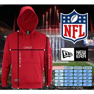 New Era NFL Men's Drill Performance Cool Grey Pullover Hoodie, Pro Football Sweatshirt, Denver Broncos, X-Large