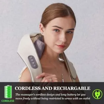 Neck Massager for Pain Relief Deep Tissue, Cordless Shiatsu Massager with Heat, Perfect Gift for Wom...