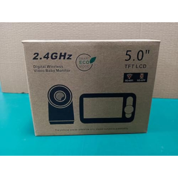 Blemil Baby Monitor with 30-Hour Battery, 5" Large Split-Screen Video Baby Monitor with Camera and Audio, 3500mAh Battery, Remote Pan/Tilt/Zoom Camera, Two-Way Talk, Night Vision, Lullabies, No WiFi