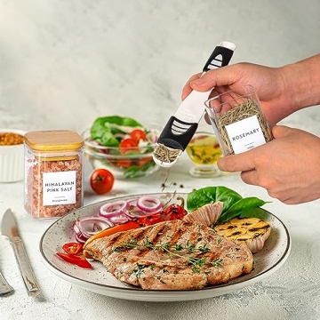 Laramaid 12Pack Glass Jars with Bamboo Lids and Labels