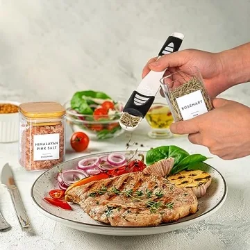 Laramaid 12Pack Glass Jars with Bamboo Lids and Labels