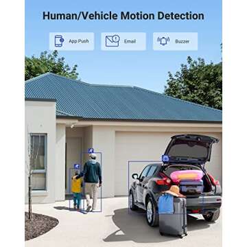 ANNKE 8CH H.265+ 3K Lite Surveillance Security Camera System with AI Human/Vehicle Detection, 4 x 19...
