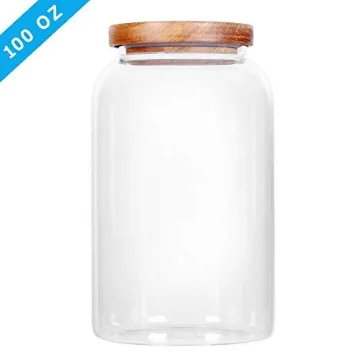 SAIOOL Modern Glass Food Storage Jar - 100FL OZ