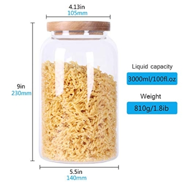 SAIOOL Modern Glass Food Storage Jar - 100FL OZ