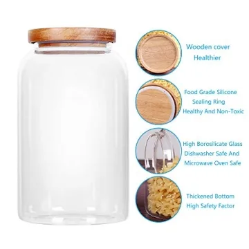 SAIOOL Modern Glass Food Storage Jar - 100FL OZ