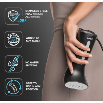 Compact Travel Garment Steamer - Fast & Effective Wrinkle Removal