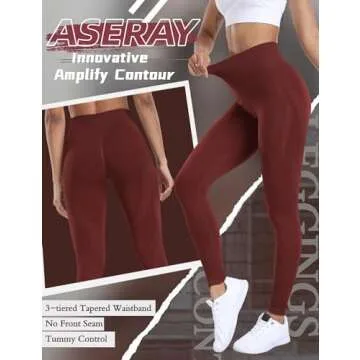 ASERAY Scrunch Butt Lifting Leggings for Women Amplify Contour Seamless Workout Gym Leggings High Wa...
