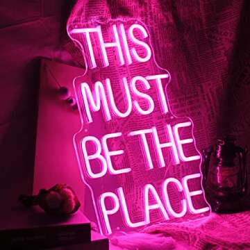 FARNEW This Must Be The Place Neon Sign Custom Neon Sign Wall Decorations Wedding Neon Sign for Wedd...